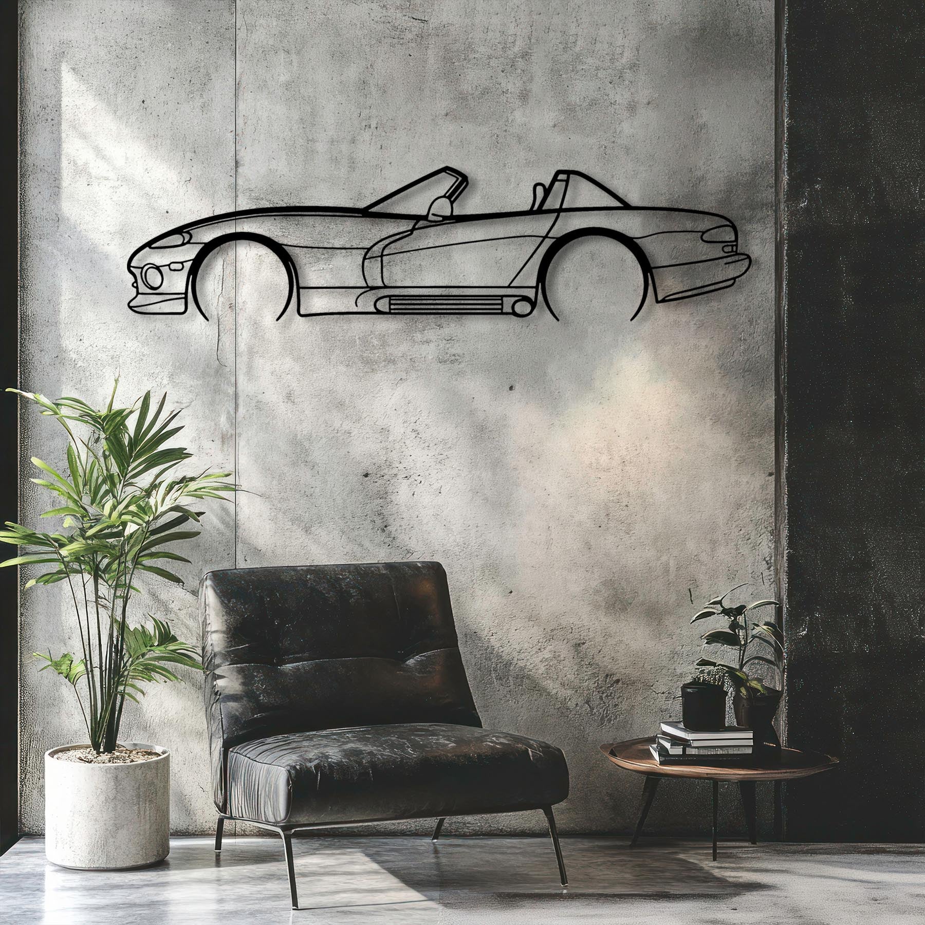 Viper 1993 RT10 Detailed Silhouette Metal Wall Art