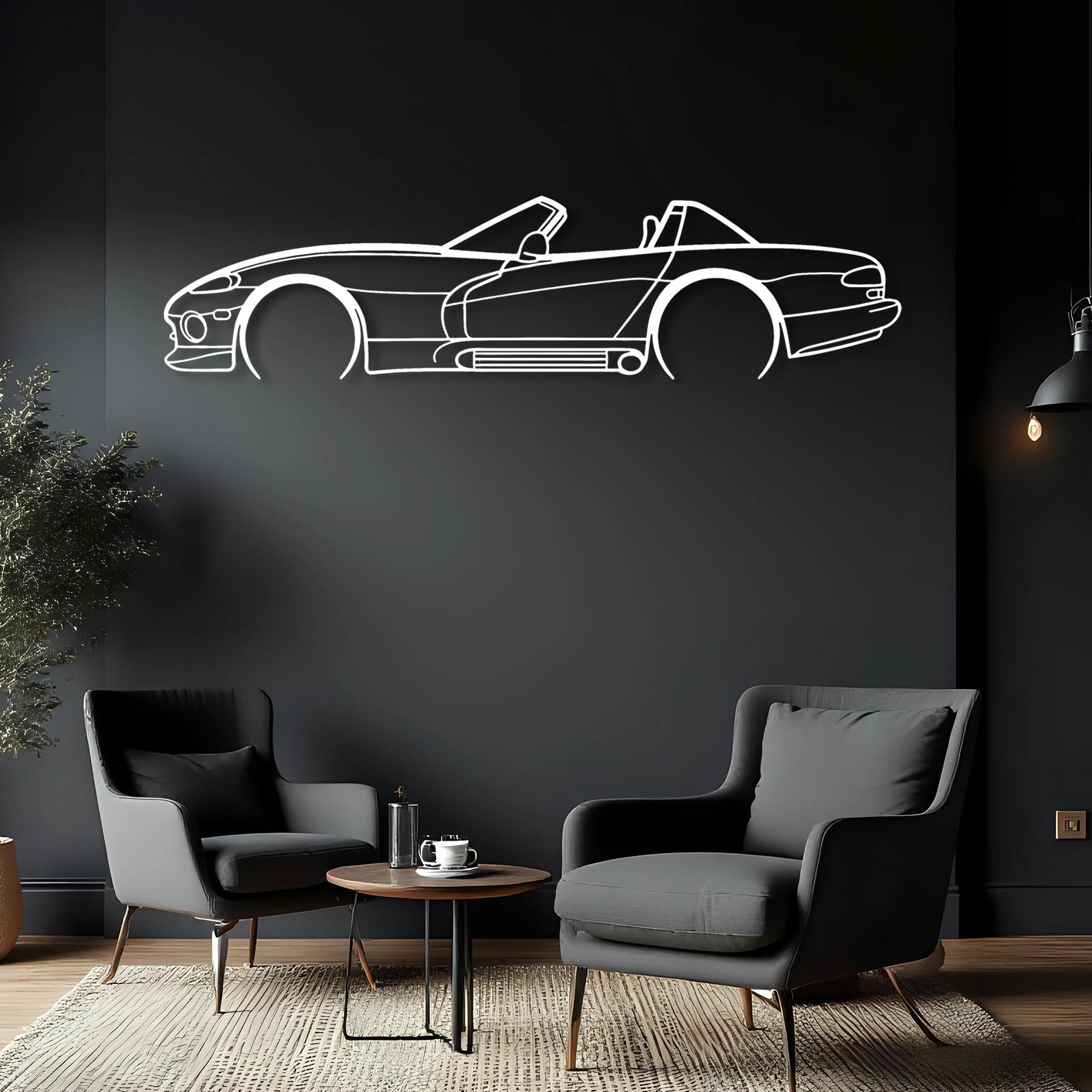 Viper 1993 RT10 Detailed Silhouette Metal Wall Art