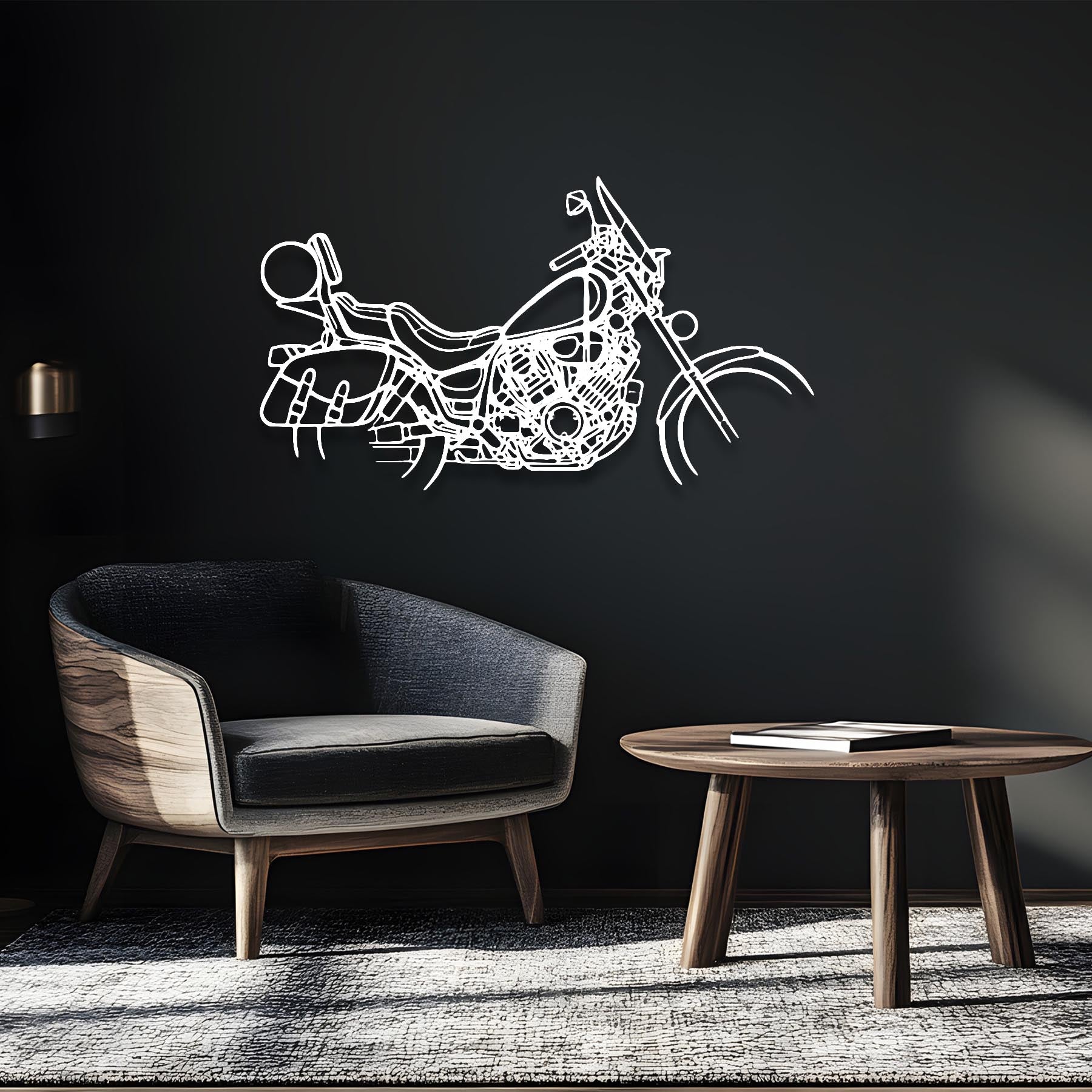 Virago XC1100 1997 Silhouette Metal Wall Art