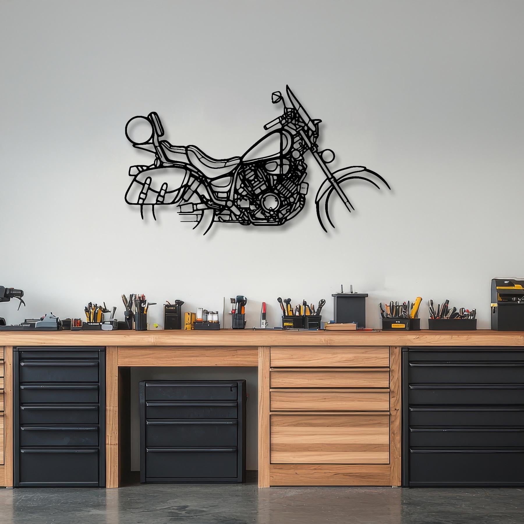 Virago XC1100 1997 Silhouette Metal Wall Art