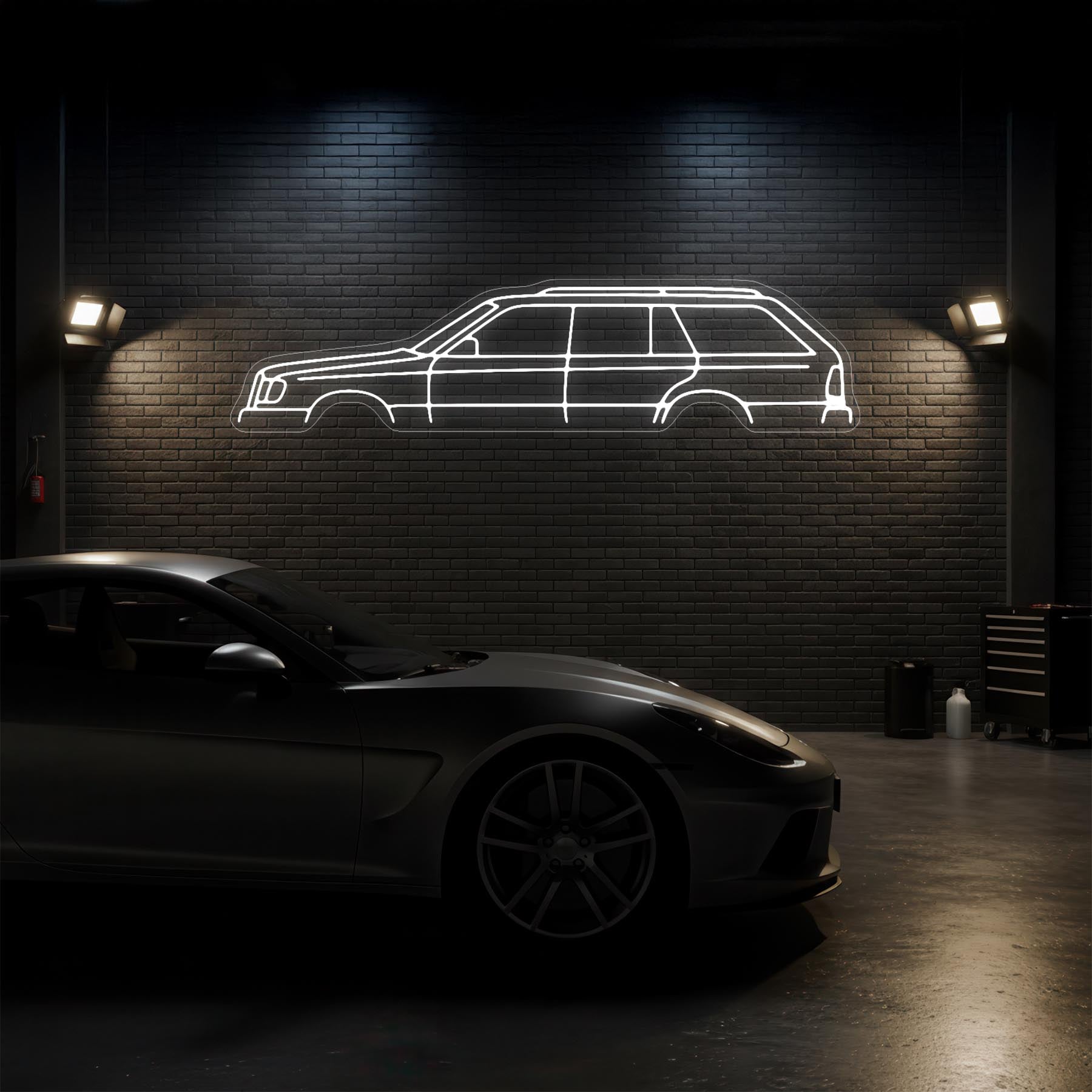 W124 Wagon Neon Silhouette