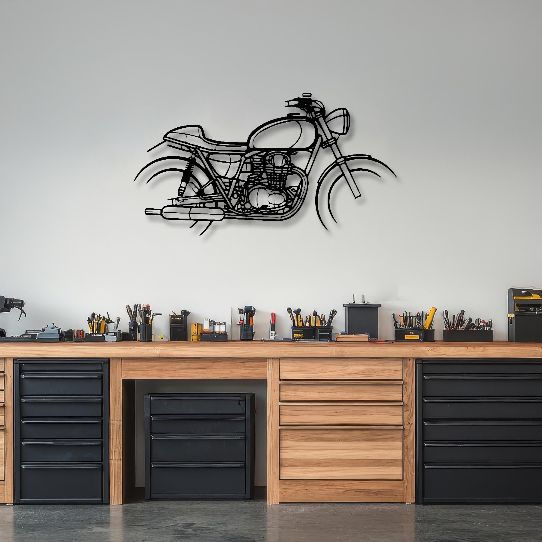 W650 2002 Silhouette Metal Wall Art