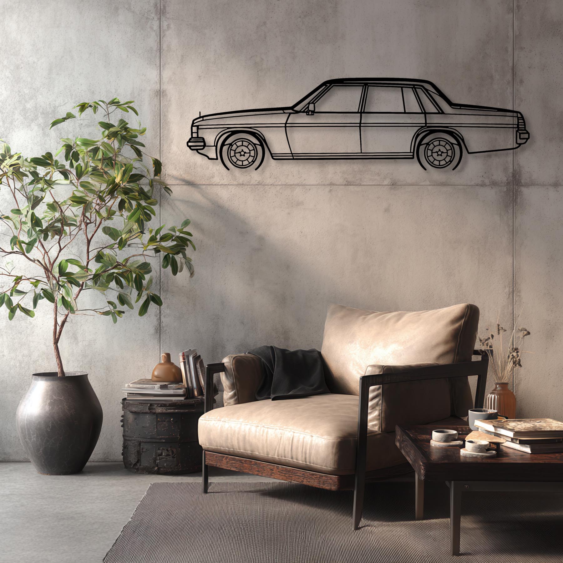 WB Caprice 1981 Detailed Silhouette Metal Wall Art