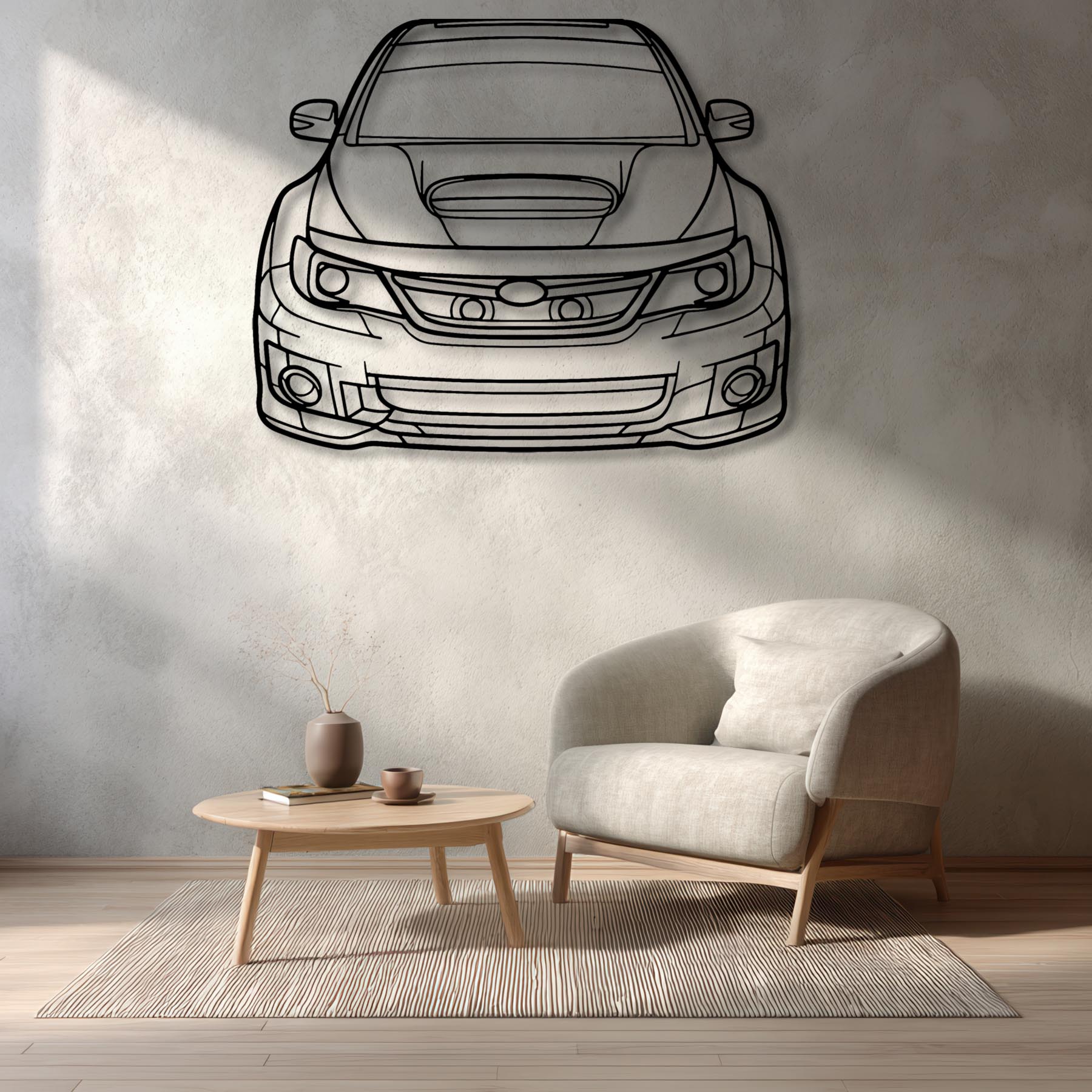 WRX STI 2012 Front Silhouette Metal Wall Art