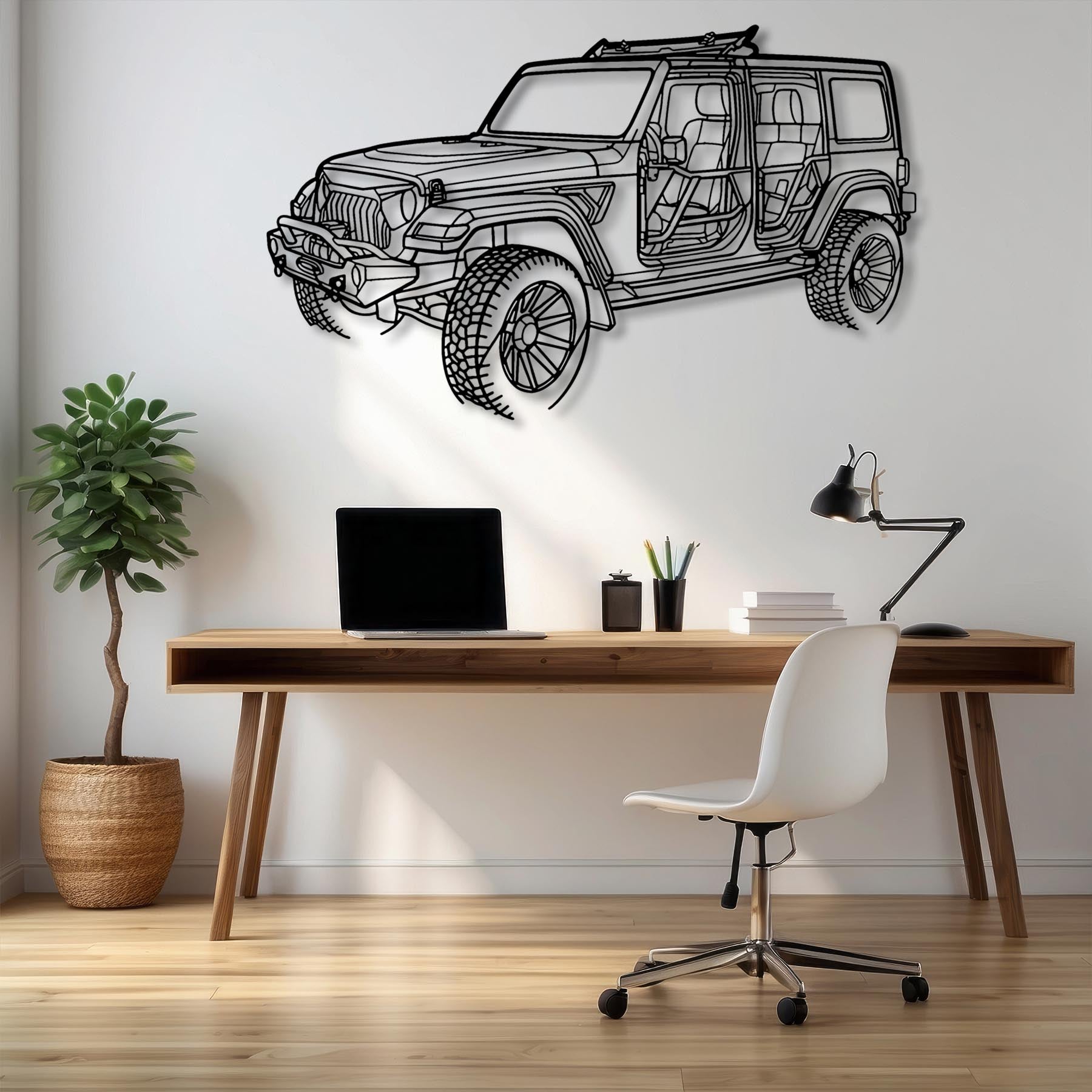Wrangler 2022 Angle Silhouette Metal Wall Art