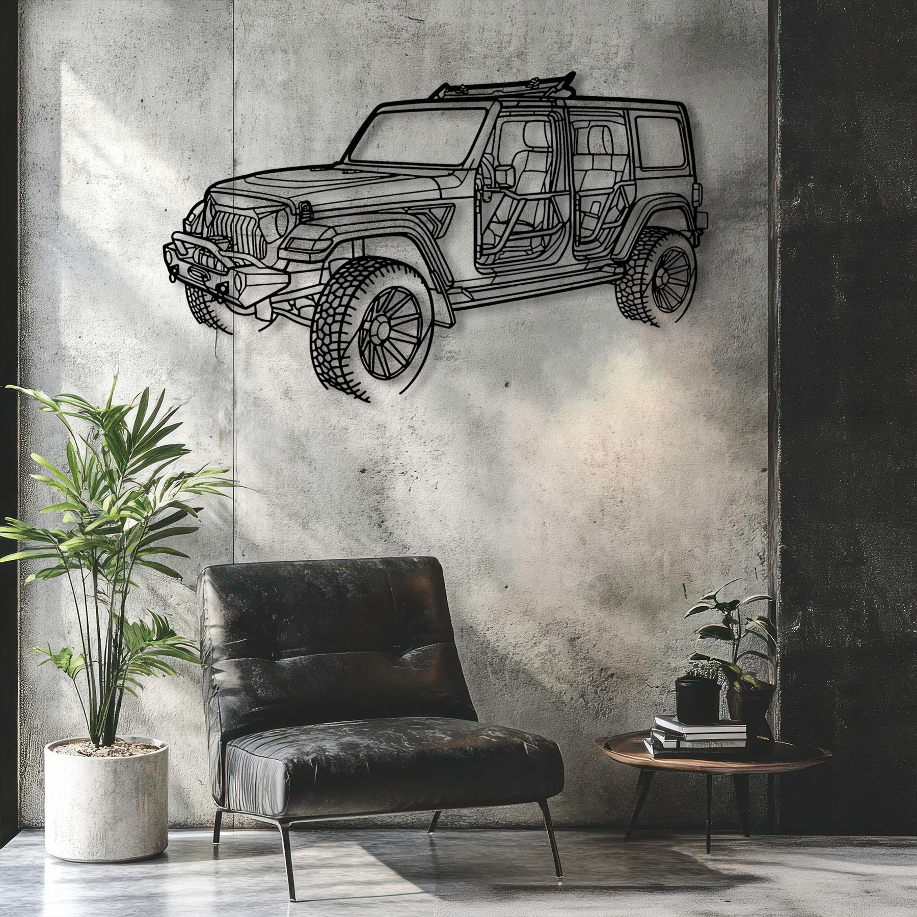 Wrangler 2022 Angle Silhouette Metal Wall Art