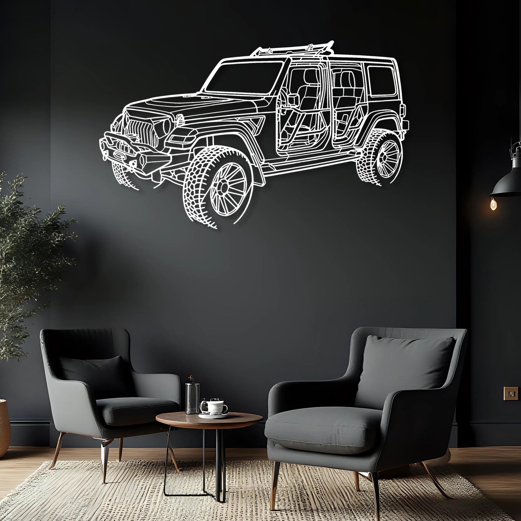 Wrangler 2022 Angle Silhouette Metal Wall Art