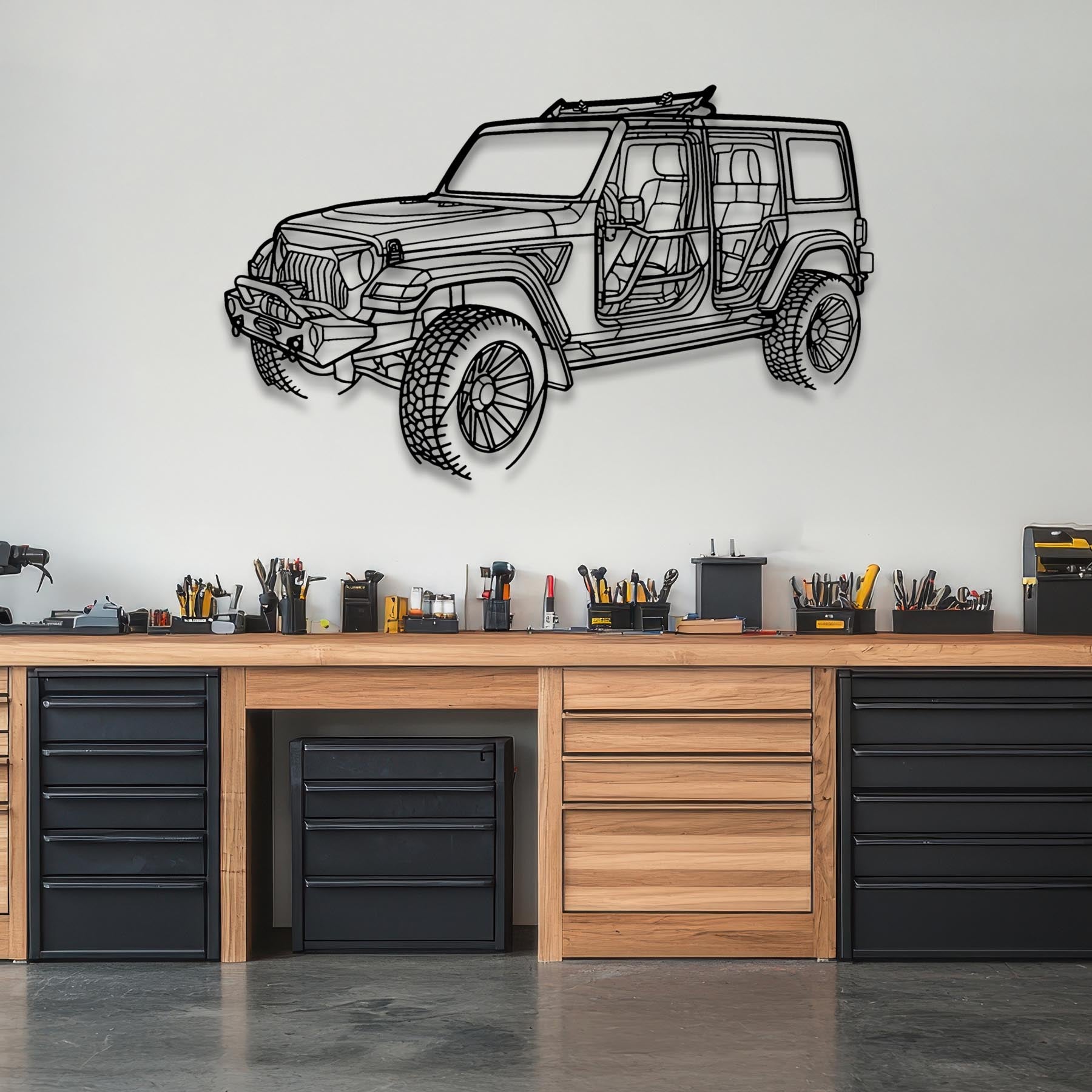 Wrangler 2022 Angle Silhouette Metal Wall Art
