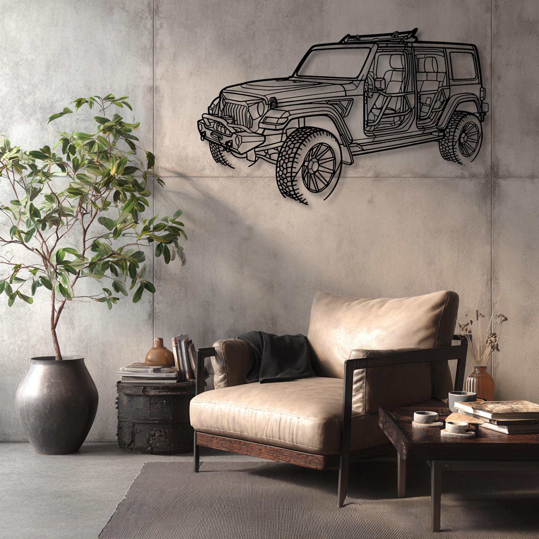 Wrangler 2022 Angle Silhouette Metal Wall Art
