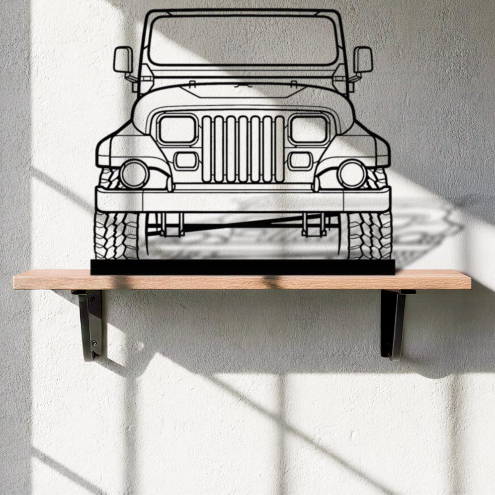 Wrangler Sahara 1988 Front Silhouette Metal Art Stand