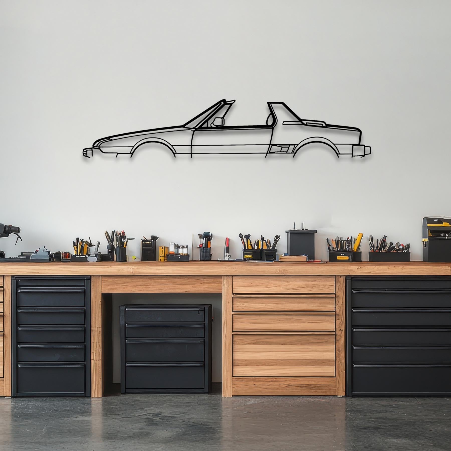 X1-9 Convertible 1980 Classic Silhouette Metal Wall Art