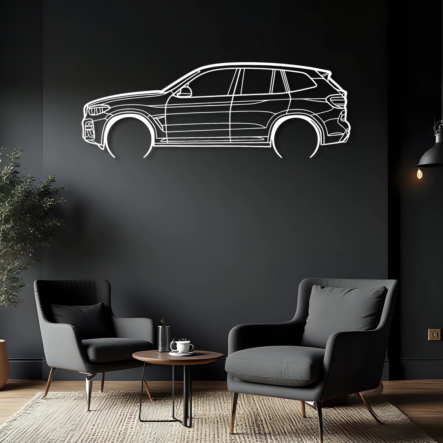 X3 M40i Detailed Silhouette Metal Wall Art