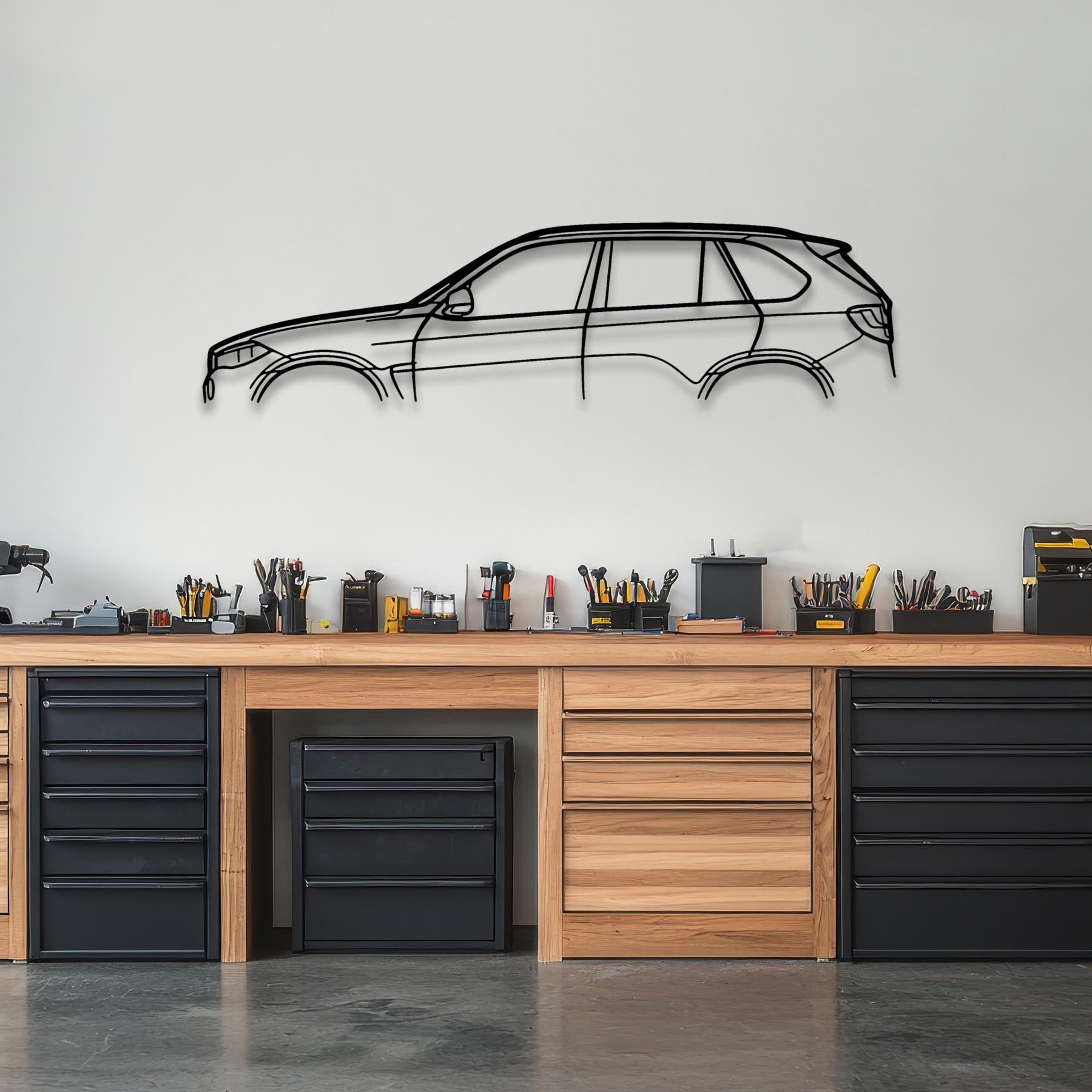 X5 2018 Classic Silhouette Metal Wall Art