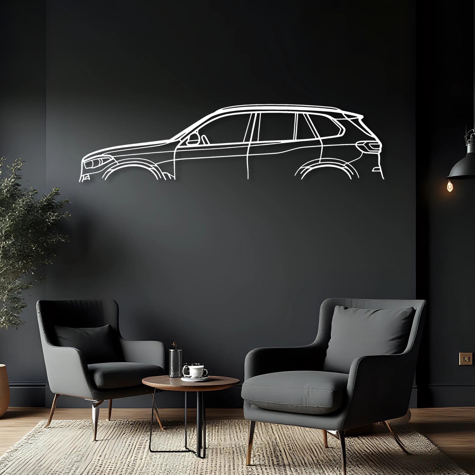 X5 2019 Classic Silhouette Metal Wall Art