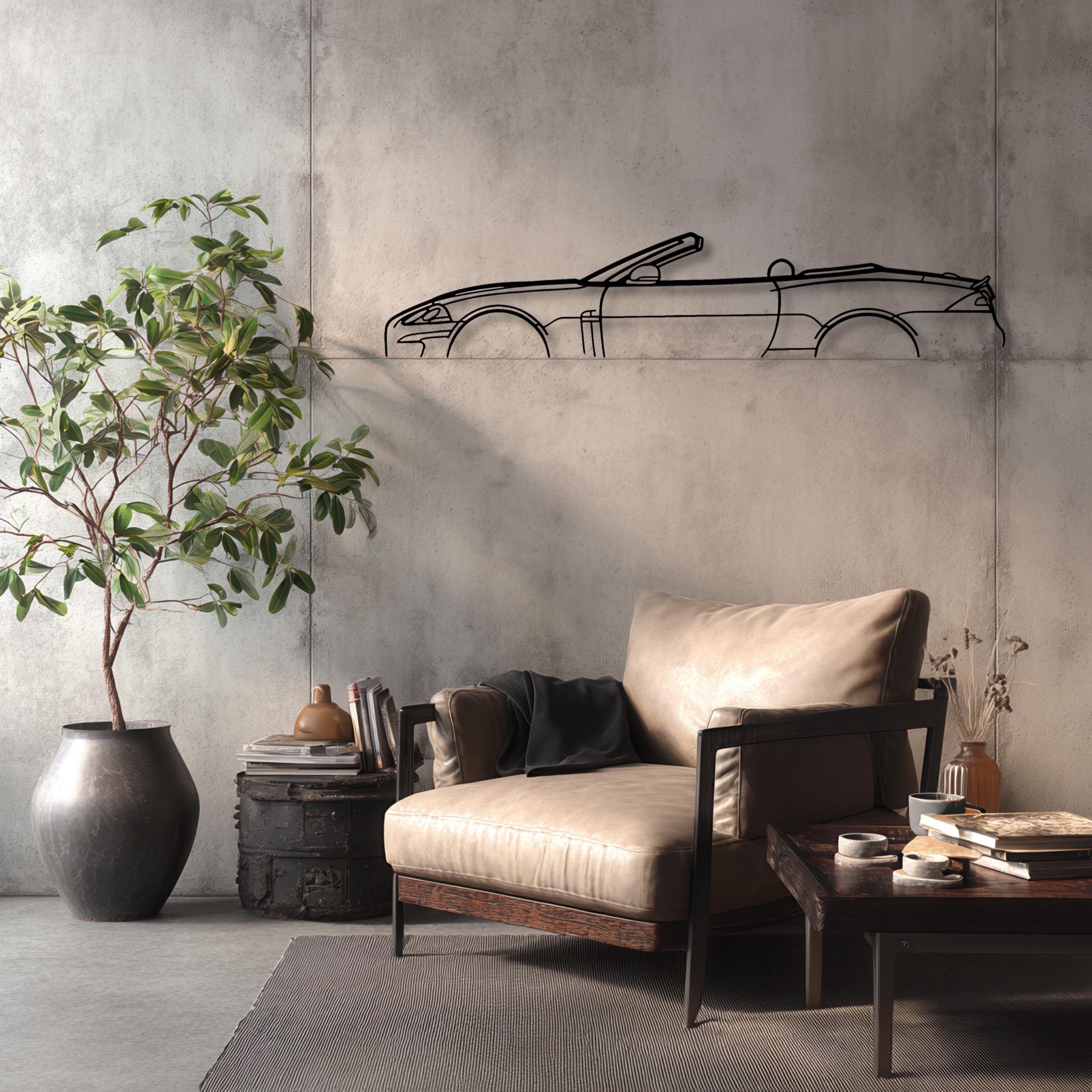 XKR Convertible 2011 Classic Silhouette Metal Wall Art