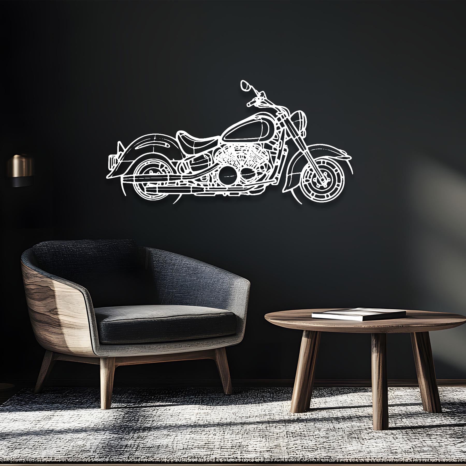XVZ1300 Royal Star 1996 Silhouette Metal Wall Art